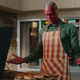 Vision grilling burgers, as dads are wont to do.